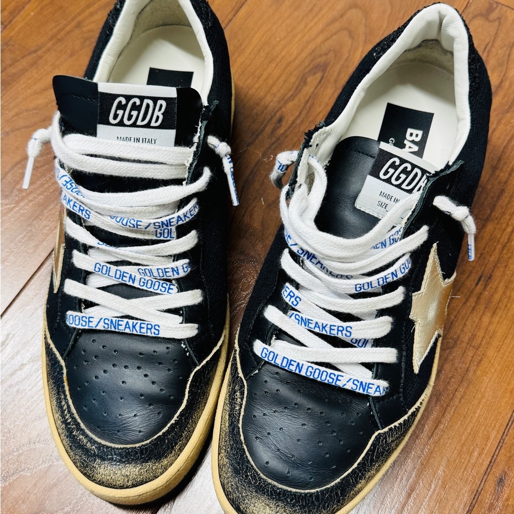 Golden Goose Black and Gold Sneakers